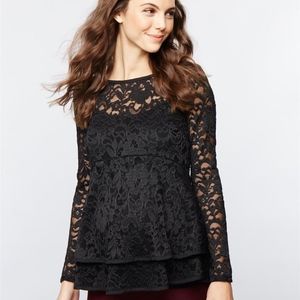 Lace Peplum Maternity Top